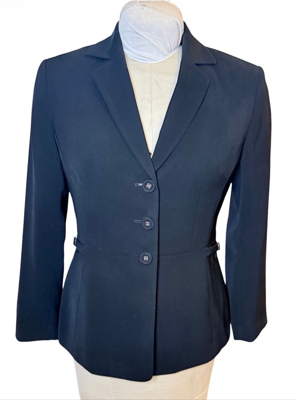 Kasper Women’s 3-Button Blazer Black 8P Lined Set In Waist Corporate Office Acad